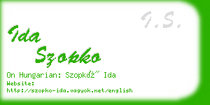 ida szopko business card
